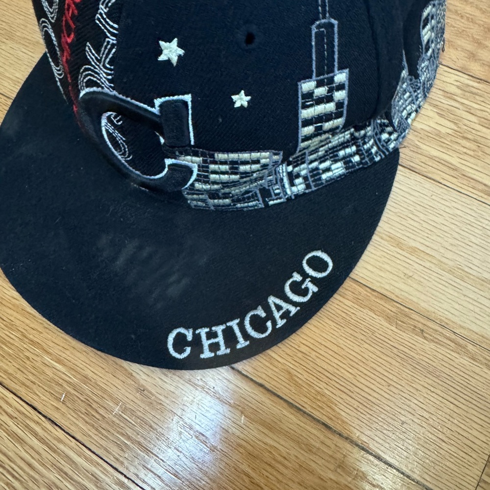 Chicago Embroidered Black Cap